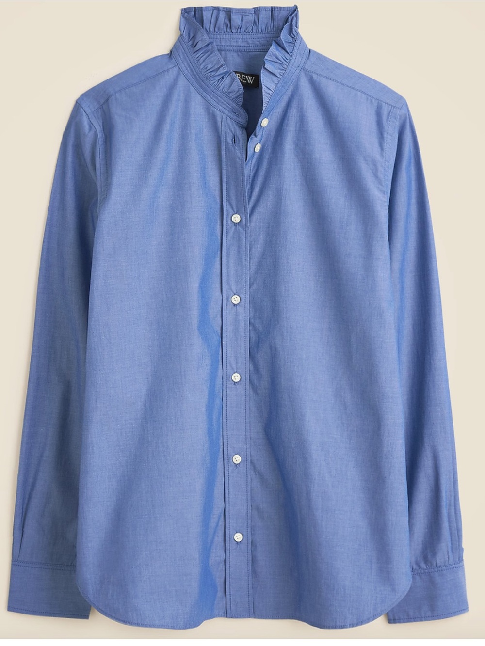 J. Crew Blue Ruffle-Collar Shirt size 8 women’s